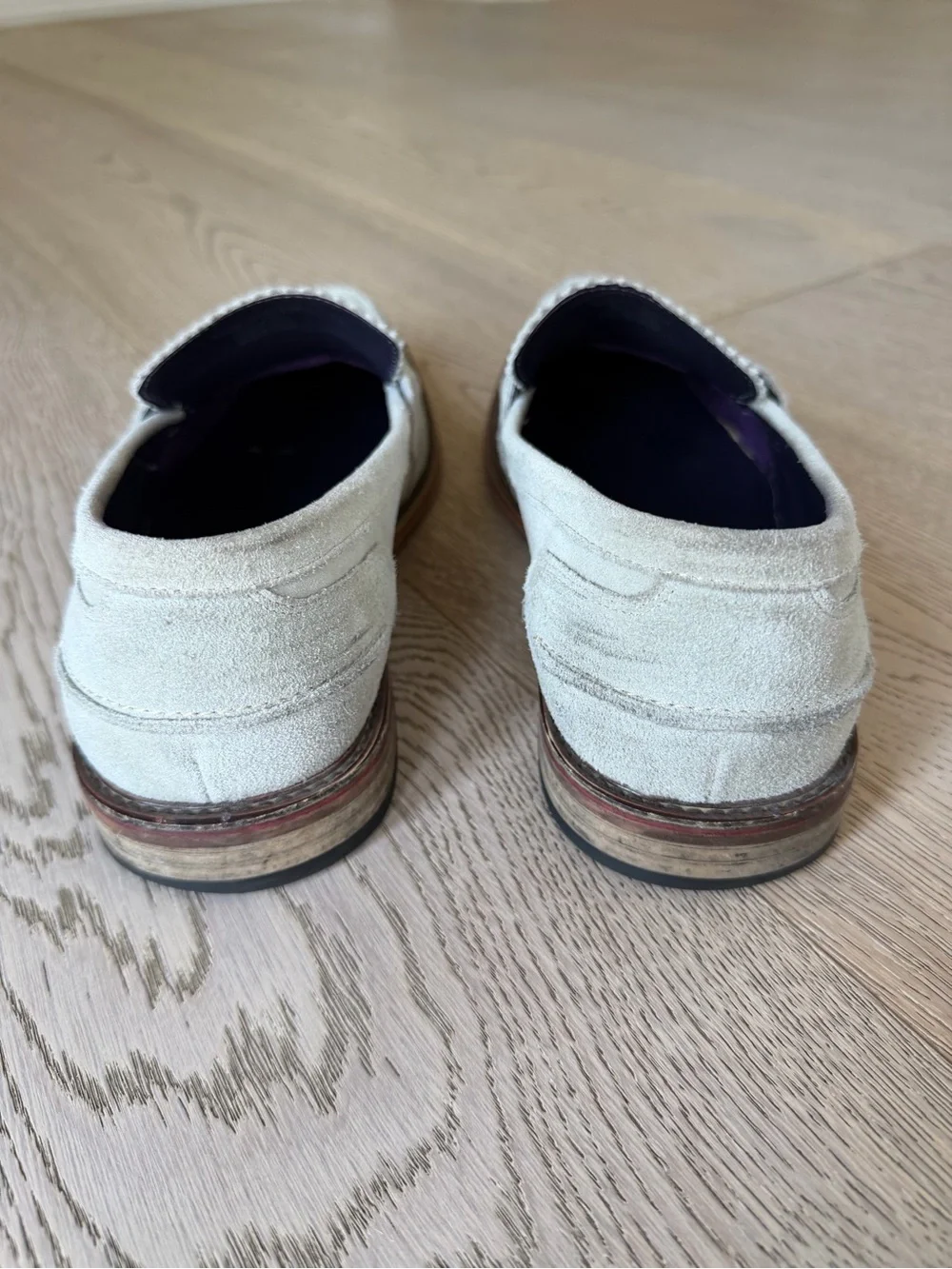 Vintage Foundry Penny Loafers in Light Grey